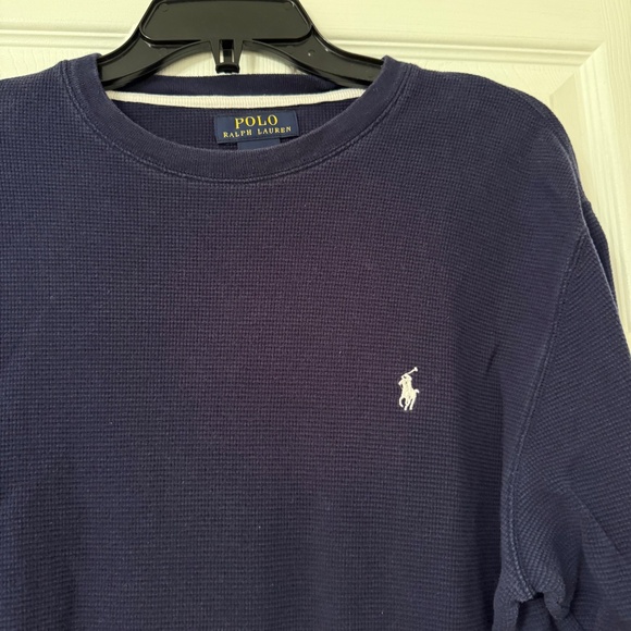 Polo Ralph Lauren Navy Blue Thermal Long Sleeve - Picture 2 of 4